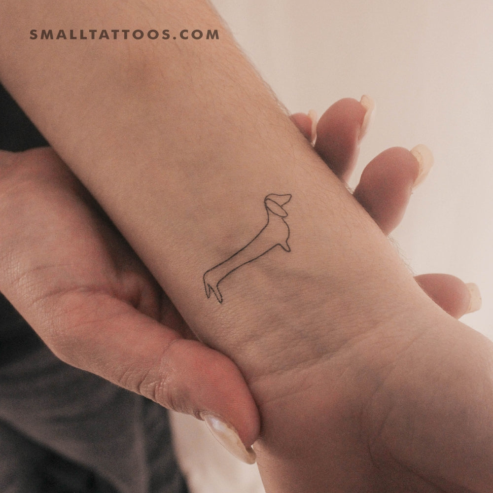 Tatuaje temporal de perro salchicha (juego de 3)