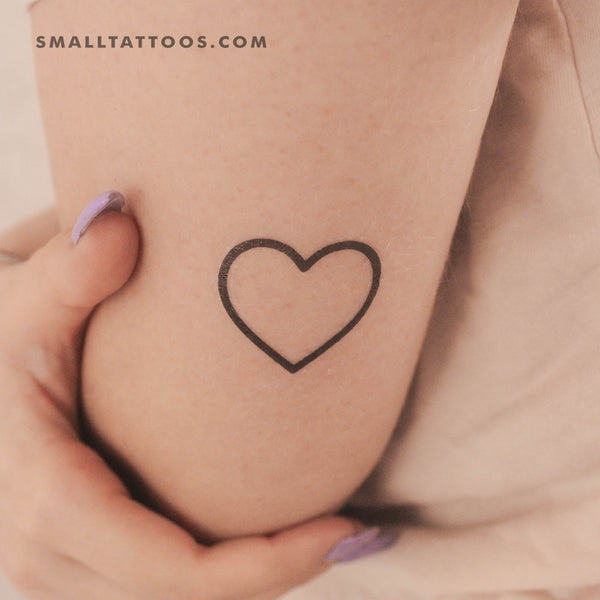 Heart Outline Temporary Tattoo (Set of 3)