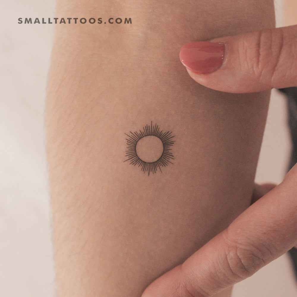Tatuaje temporal del sol del zodiaco (juego de 3)