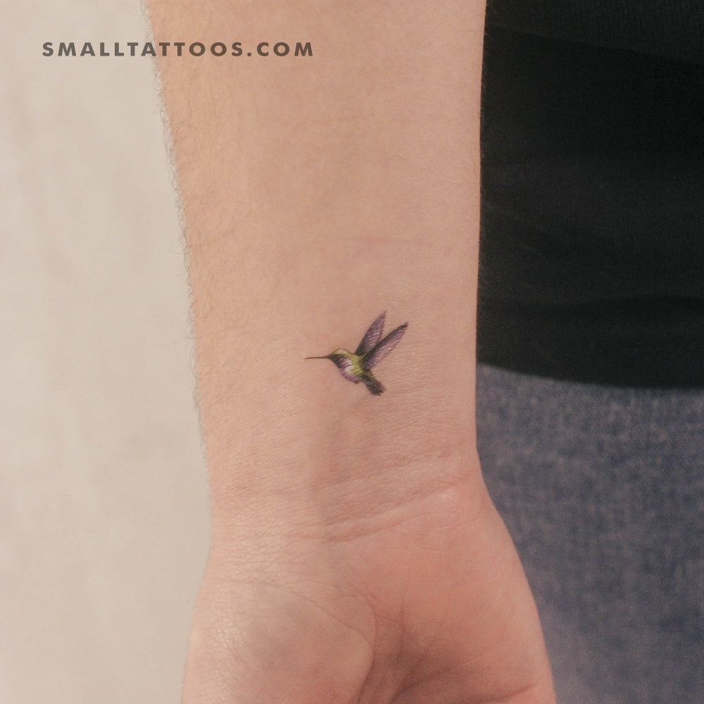 Watercolor Hummingbird Temporary Tattoo (Set of 3)