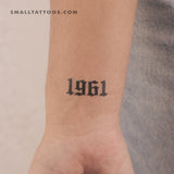 Gothic 1961 Temporary Tattoo (Set of 3)