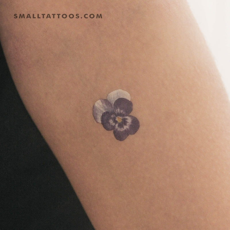 Blue Pansy Temporary Tattoo (Set of 3)