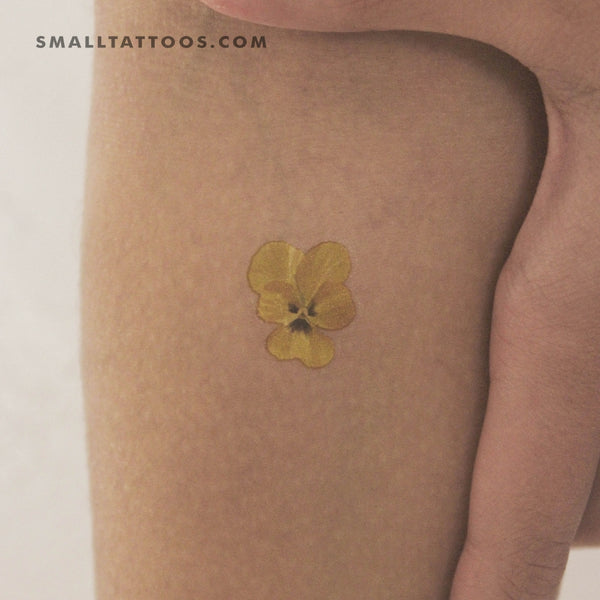 Yellow Pansy Temporary Tattoo (Set of 3)