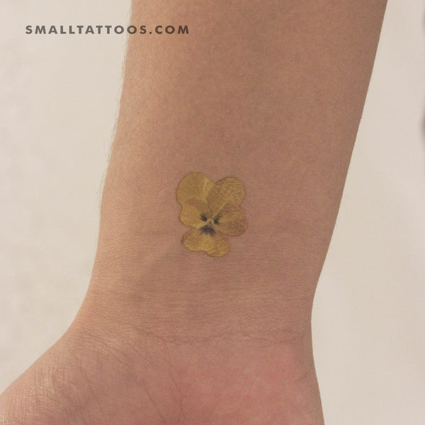 Yellow Pansy Temporary Tattoo (Set of 3)