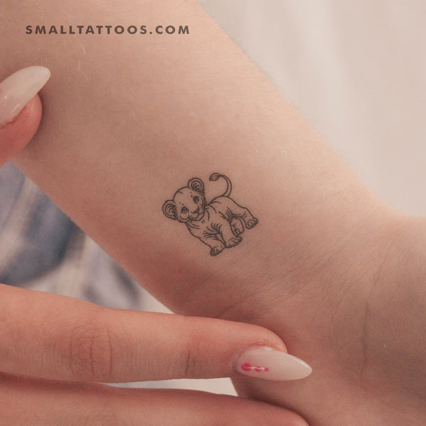 Little Lion Cub Temporary Tattoo (Set of 3)