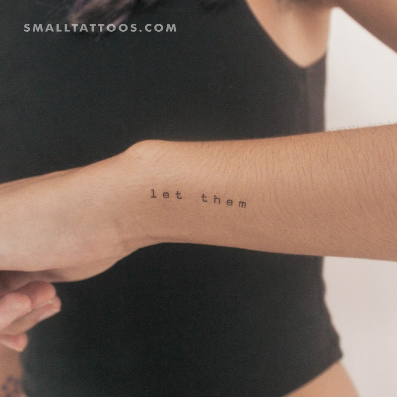 Typewriter Font Let Them Temporary Tattoo (Set of 3)