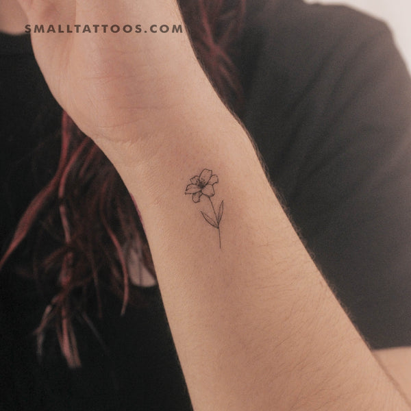 fine line lily flower tattoo Lily Temporary Tattoo (Set of 3)