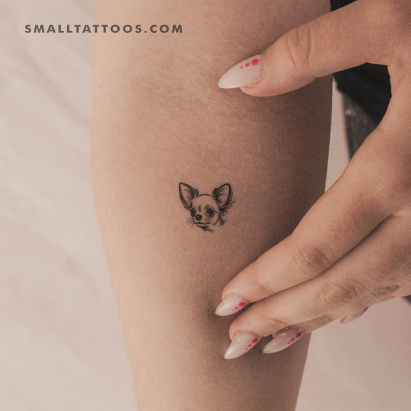 Chihuahua Portrait Temporary Tattoo (Set of 3)