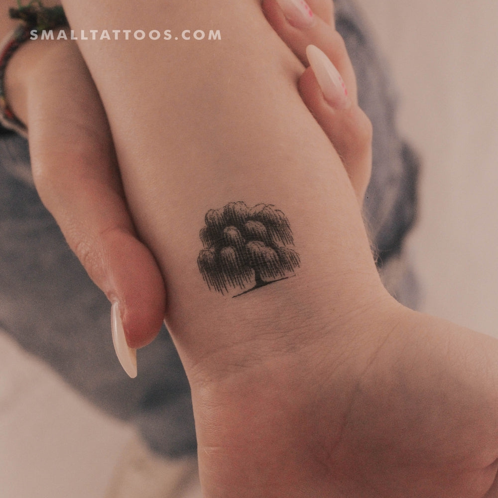 Tatuaje temporal de sauce llorón (juego de 3)