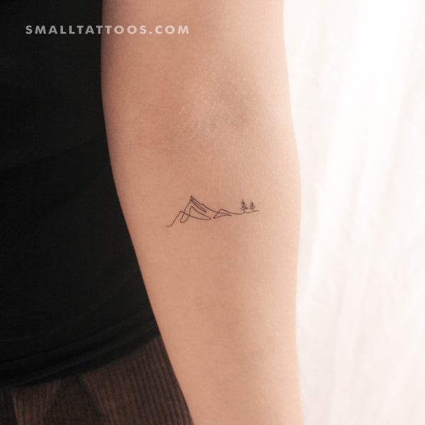 Mountain Lone Pine Trees Temporary Tattoo (Set of 3)