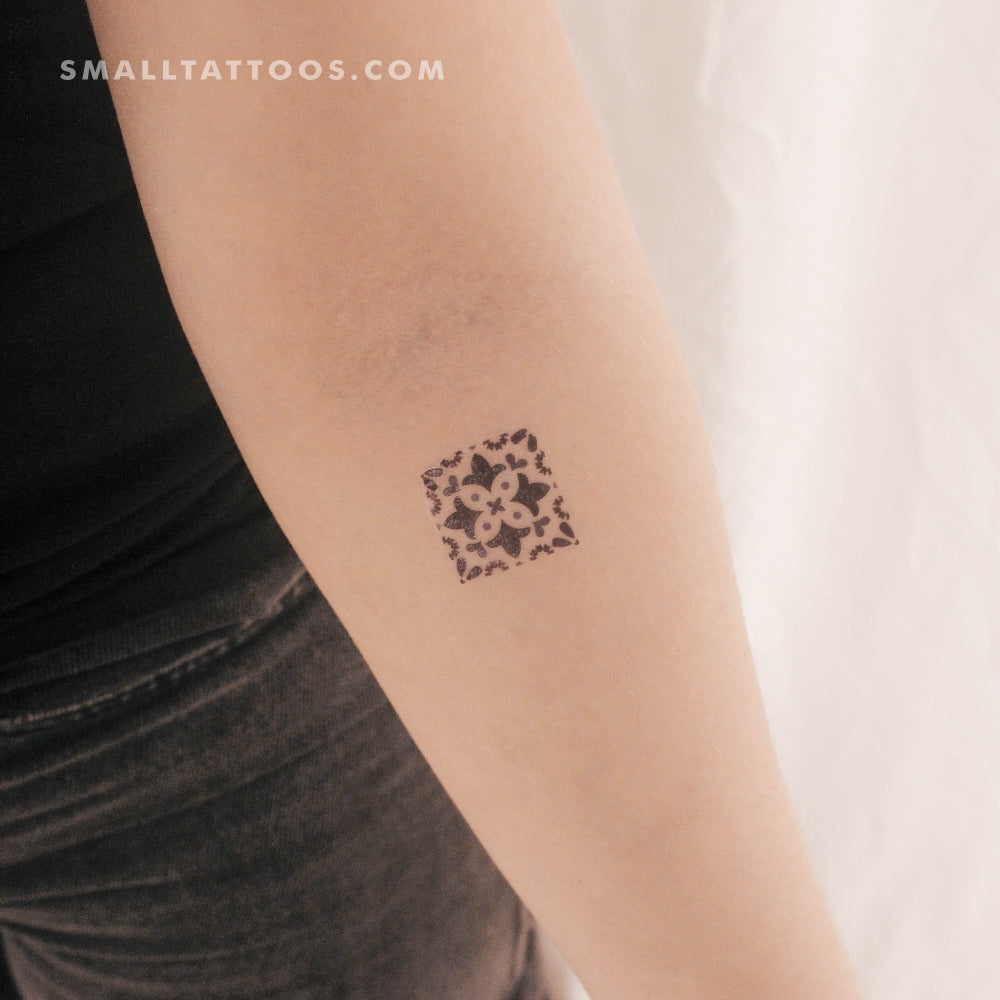 Tatuaje temporal de azulejo portugués pequeño (juego de 3)