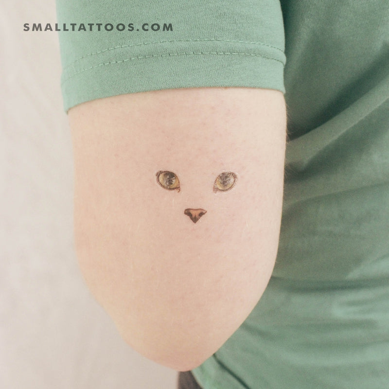 Minimalist Cat Face Temporary Tattoo (Set of 3)