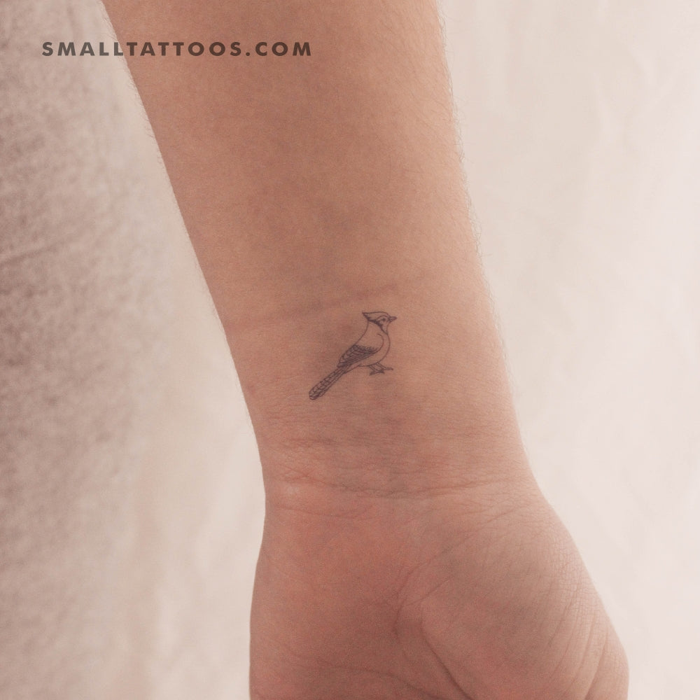 Little Blue Jay Temporary Tattoo (Set of 3)