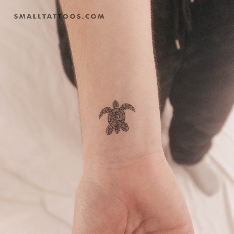 Tribal Sea Turtle Temporary Tattoo (Set of 3)