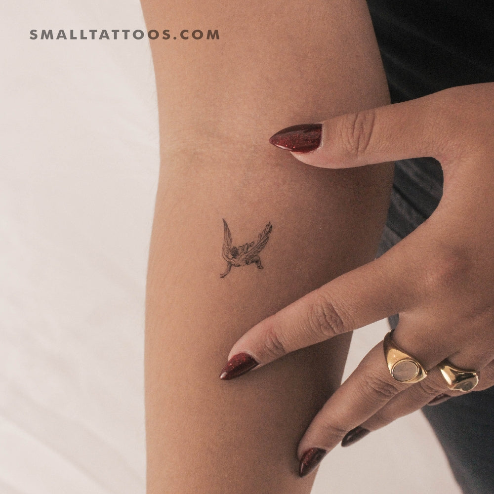 Tatuaje temporal pequeño de ángel caído (juego de 3)