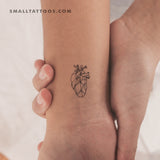 Low Poly Anatomical Heart Temporary Tattoo (Set of 3)