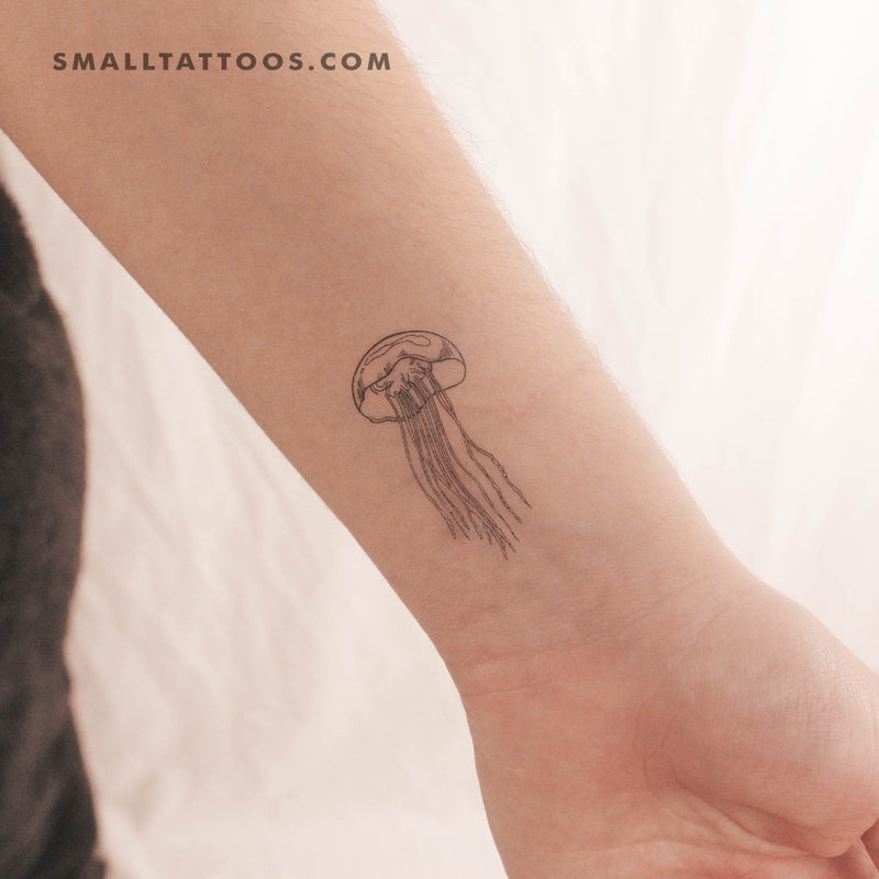 Fine Line Jellyfish Temporary Tattoo (Set of 3)