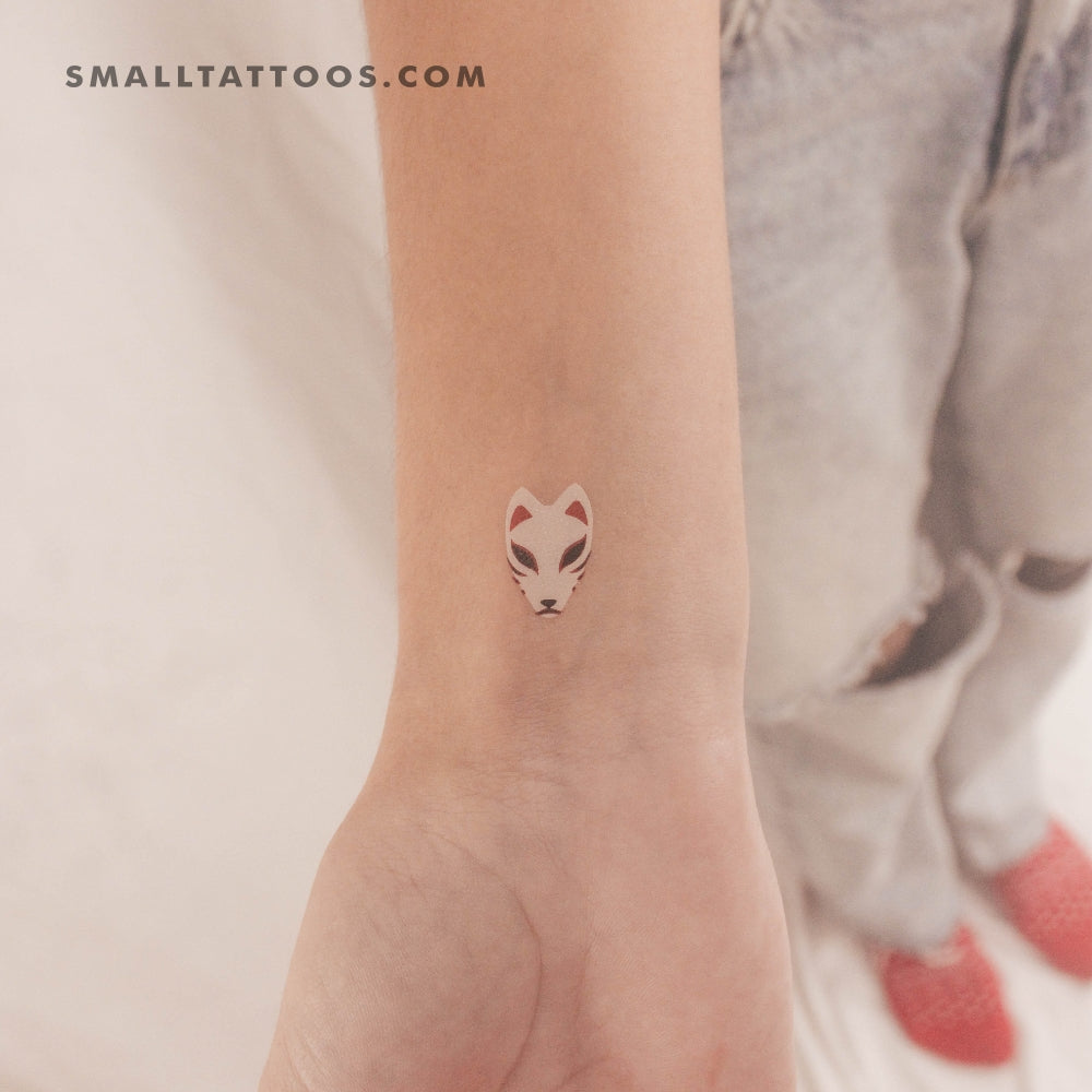 Tatuaje temporal de máscara de kitsune (juego de 3)