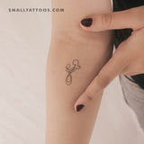 Mother And Daughter Symbol Outline Temporary Tattoo (Set of 3)