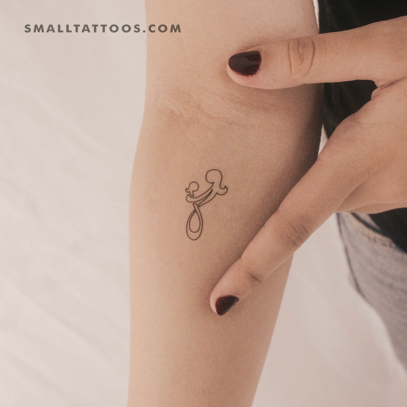 Mother And Daughter Symbol Outline Temporary Tattoo (Set of 3)