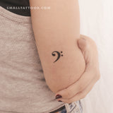 Small Bass Clef Temporary Tattoo (Set of 3)