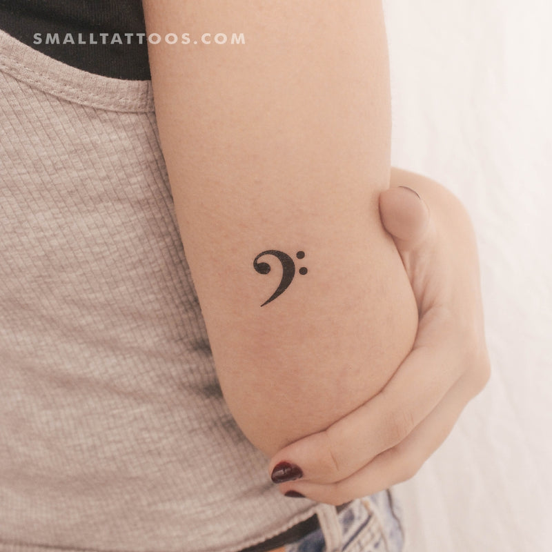 Small Bass Clef Temporary Tattoo (Set of 3)