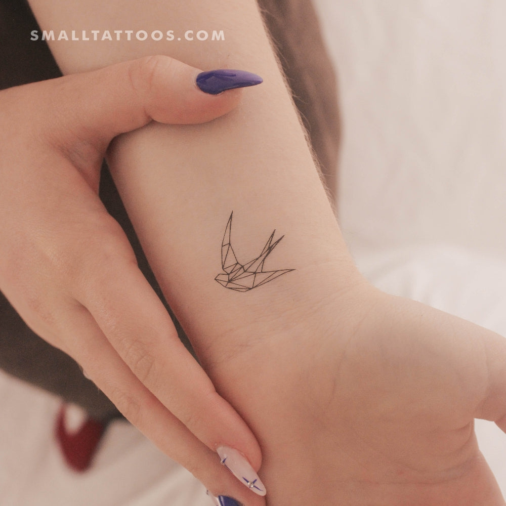 Low Poly Swallow Temporary Tattoo (Set of 3)