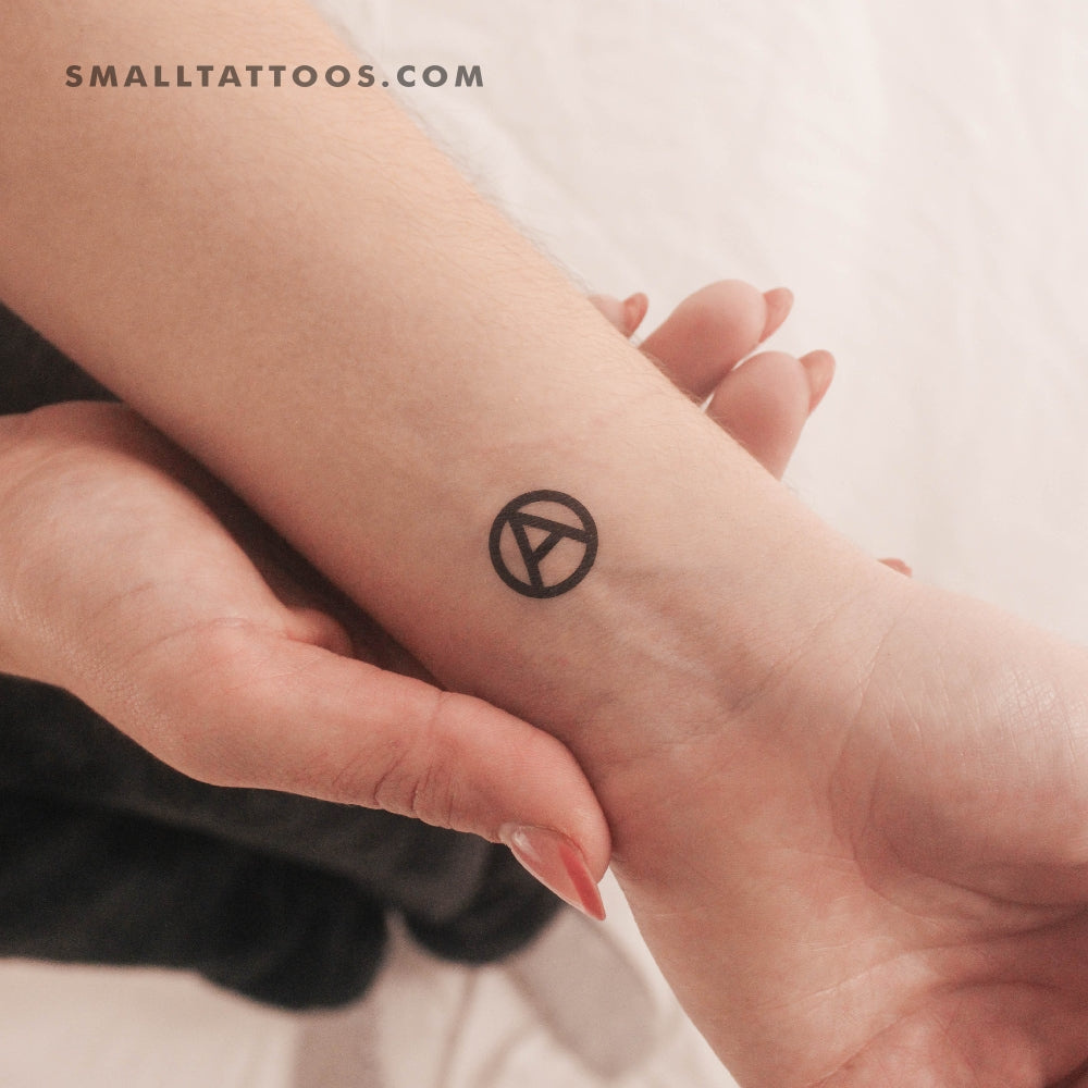 Tatuaje temporal del símbolo de la anarquía (juego de 3)