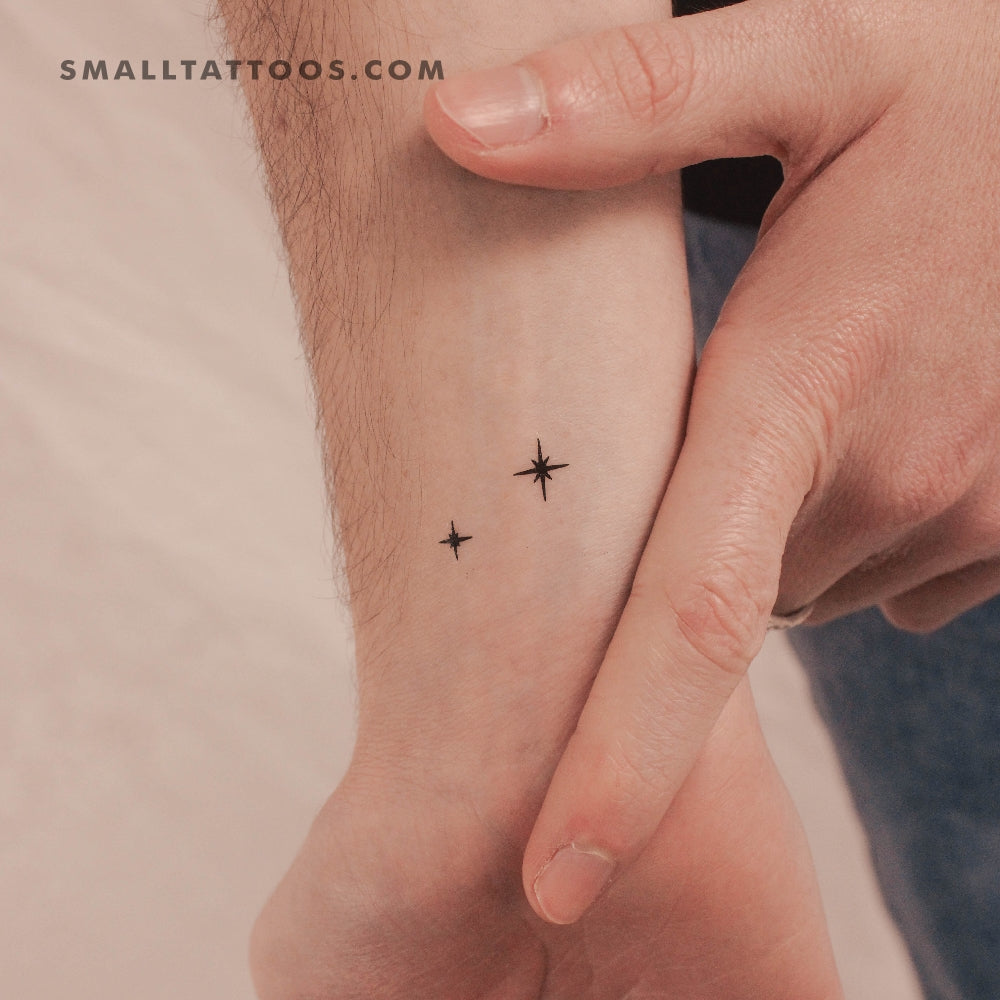 Tatuaje temporal pequeño de la segunda estrella a la derecha (juego de 3)