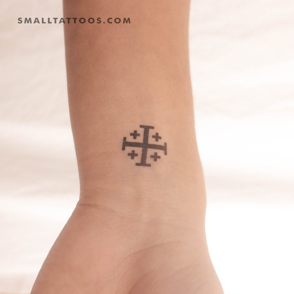 Small Jerusalem Cross Temporary Tattoo (Set of 3)