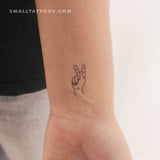 Sign Language K Temporary Tattoo (Set of 3)