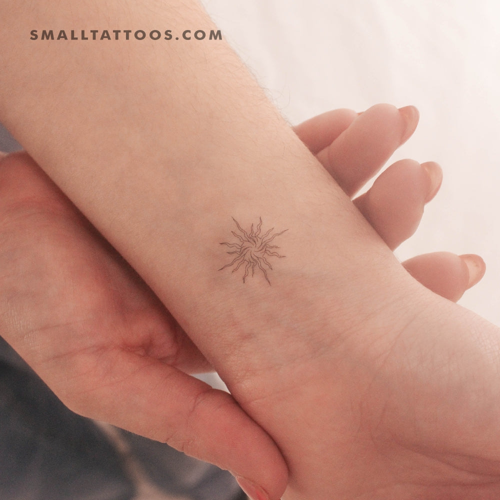 Abstract Sun Temporary Tattoo (Set of 3)