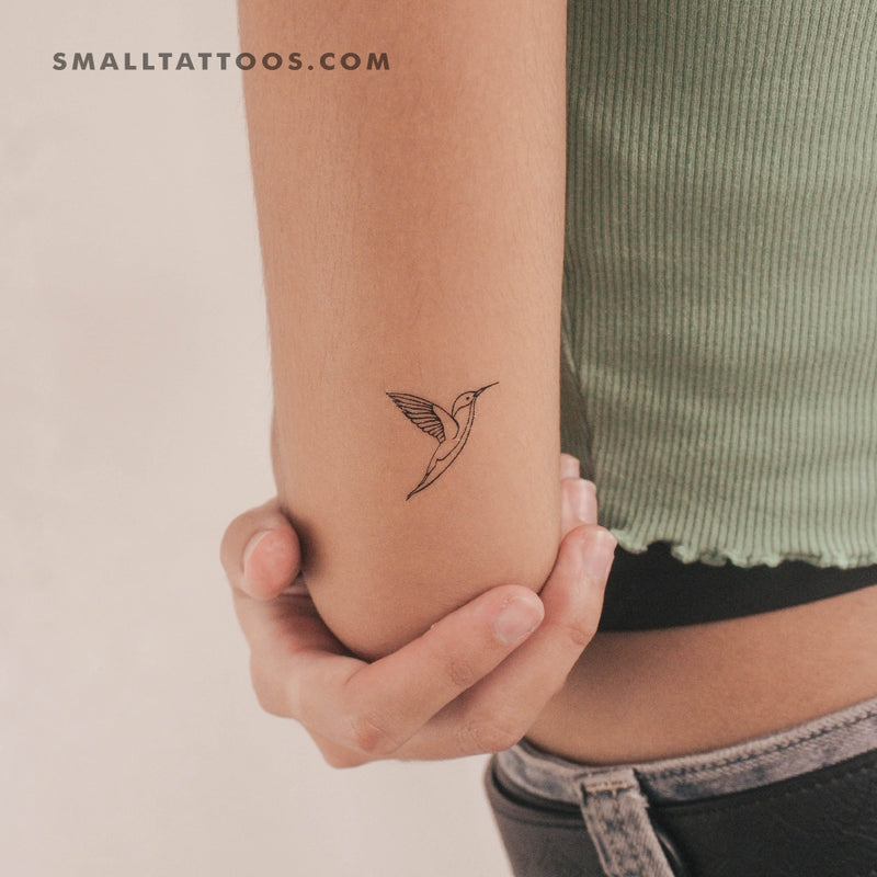 Fine Line Hummingbird Temporary Tattoo (Set of 3)