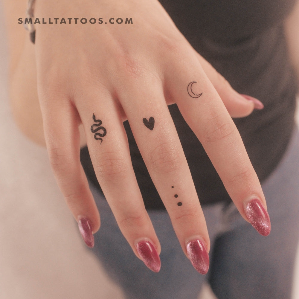 Finger Temporary Tattoos (Set of 4x3), image size:1000x1000