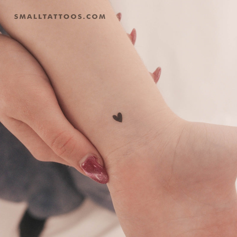 Tiny Black Heart Temporary Tattoo (Set of 3)