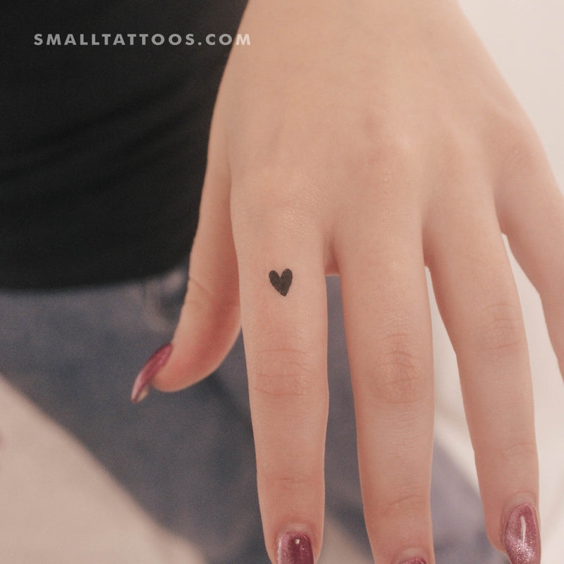 Tiny Black Heart Temporary Tattoo (Set of 3)