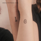 Matching Key and Lock Temporary Tattoo (Set of 3+3)