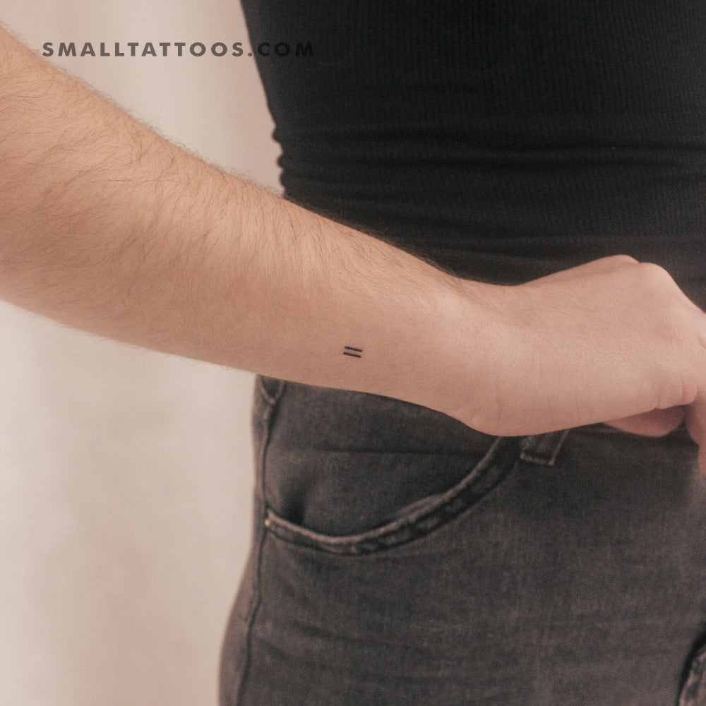 Tatuaje temporal pequeño de signo igual (juego de 3)