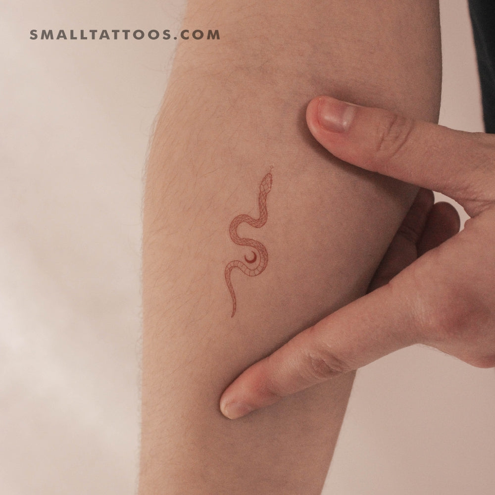 Tatuaje temporal "La serpiente Soma" [Roja] de Jakenowicz - Juego de 3