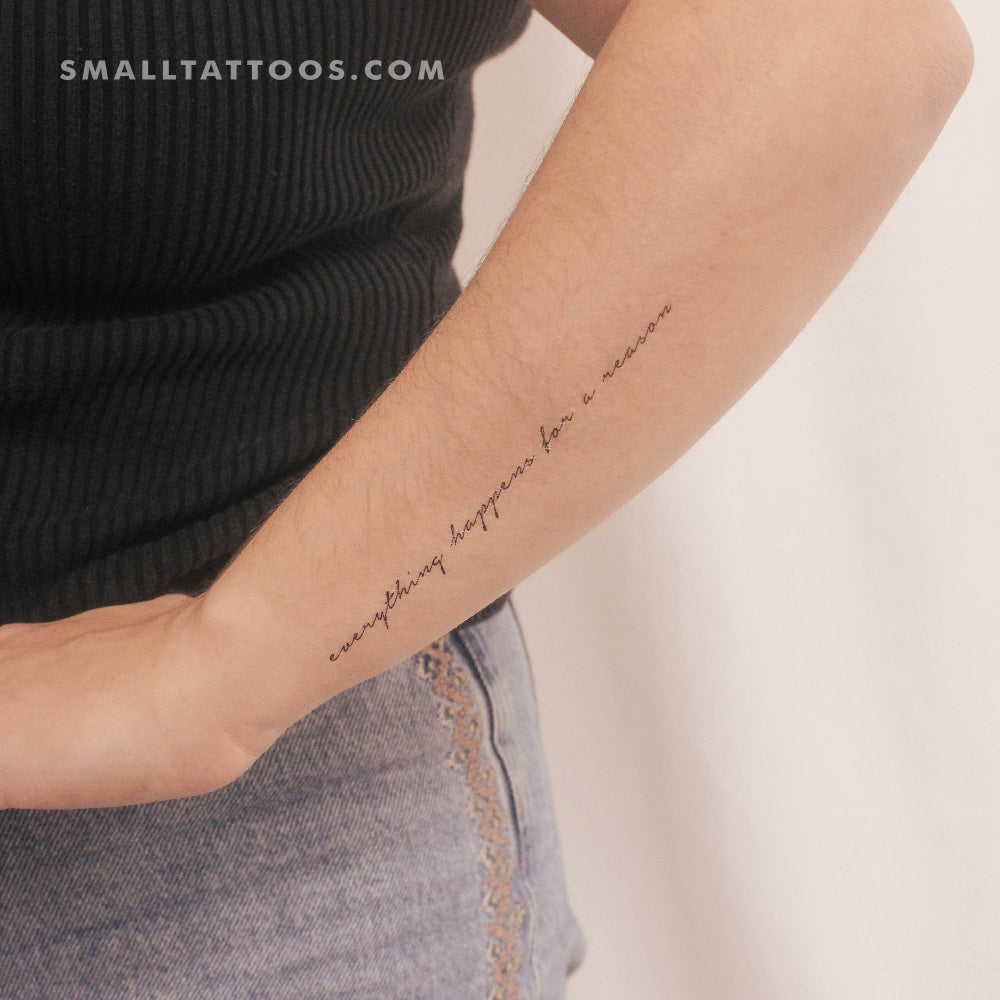 Tatuaje temporal «Todo sucede por una razón» (juego de 3)