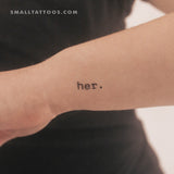 'her.' Temporary Tattoo (Set of 3)