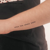 Old Typewriter Font This Too Shall Pass Temporary Tattoo (Set of 3)