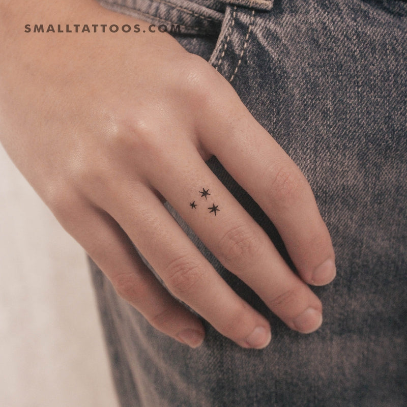 Small Three Stars Temporary Tattoo (Set of 3)