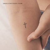 Minimalist Cross Temporary Tattoo (Set of 3)