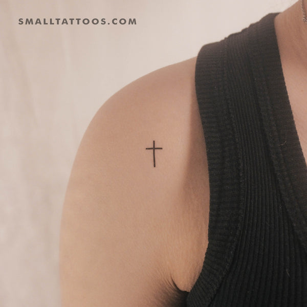 Minimalist Cross Temporary Tattoo (Set of 3)