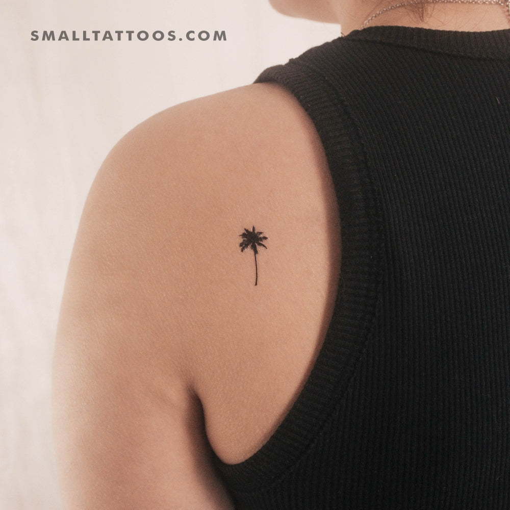 Tatuaje temporal de palmera pequeña (juego de 3)