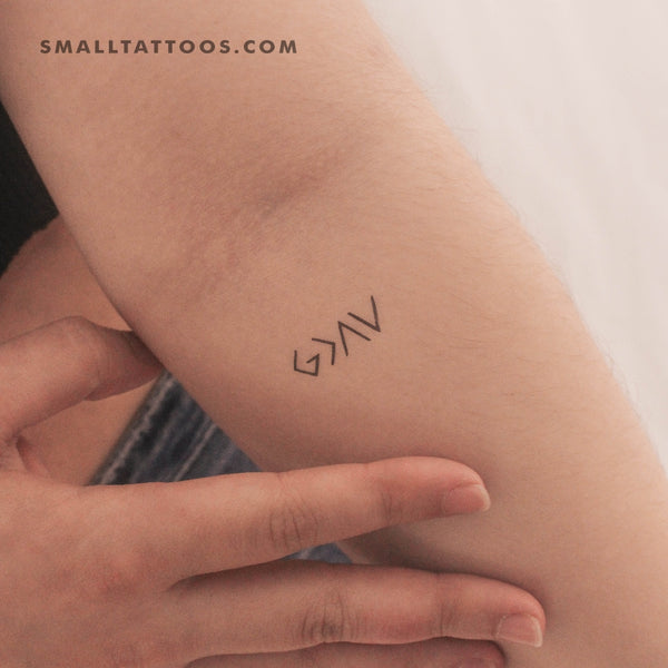 Small God is Greater Than My Highs and Lows Symbol Temporary Tattoo (Set of 3)