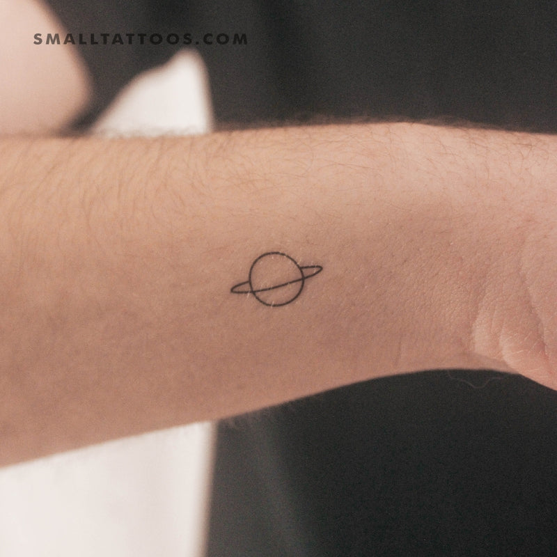 Minimalist Saturn Temporary Tattoo (Set of 3)