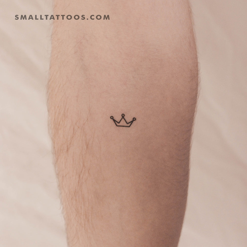 Tatuaje temporal de corona minimalista (juego de 3)