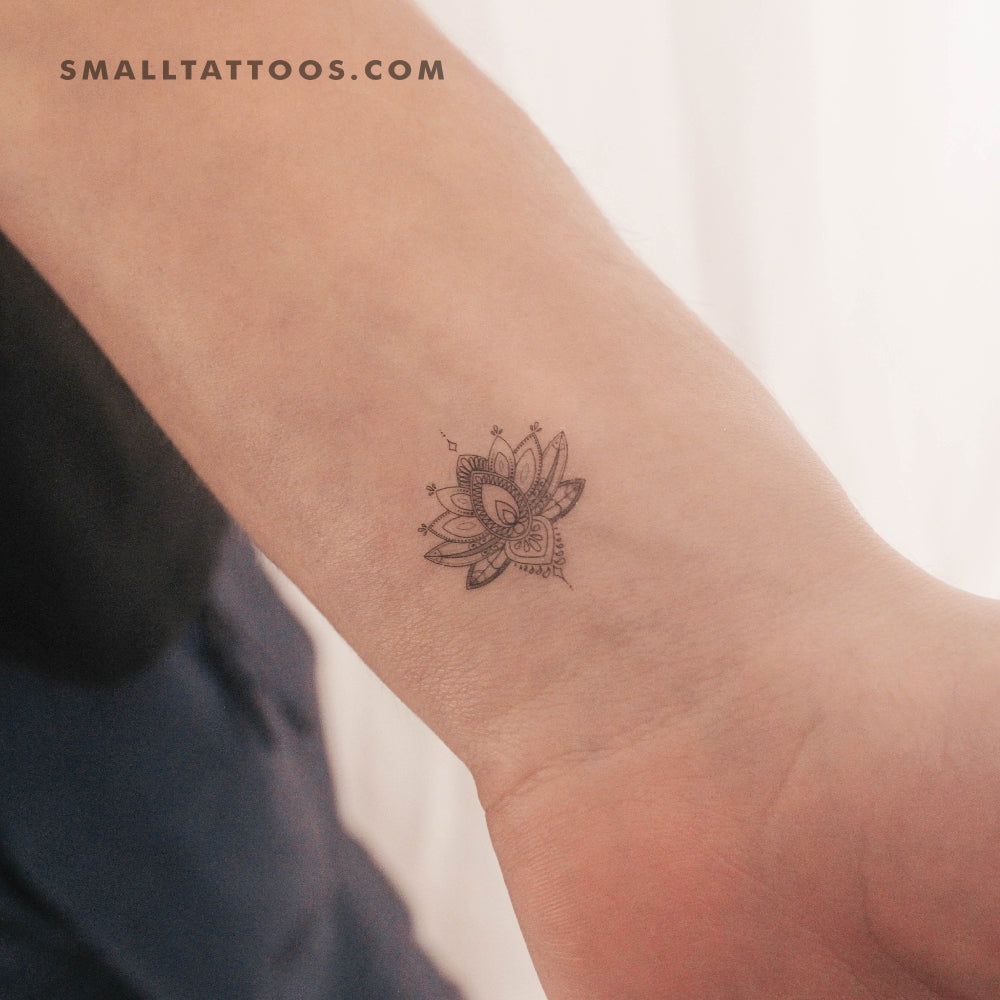 Tatuaje temporal de loto sagrado (juego de 3)
